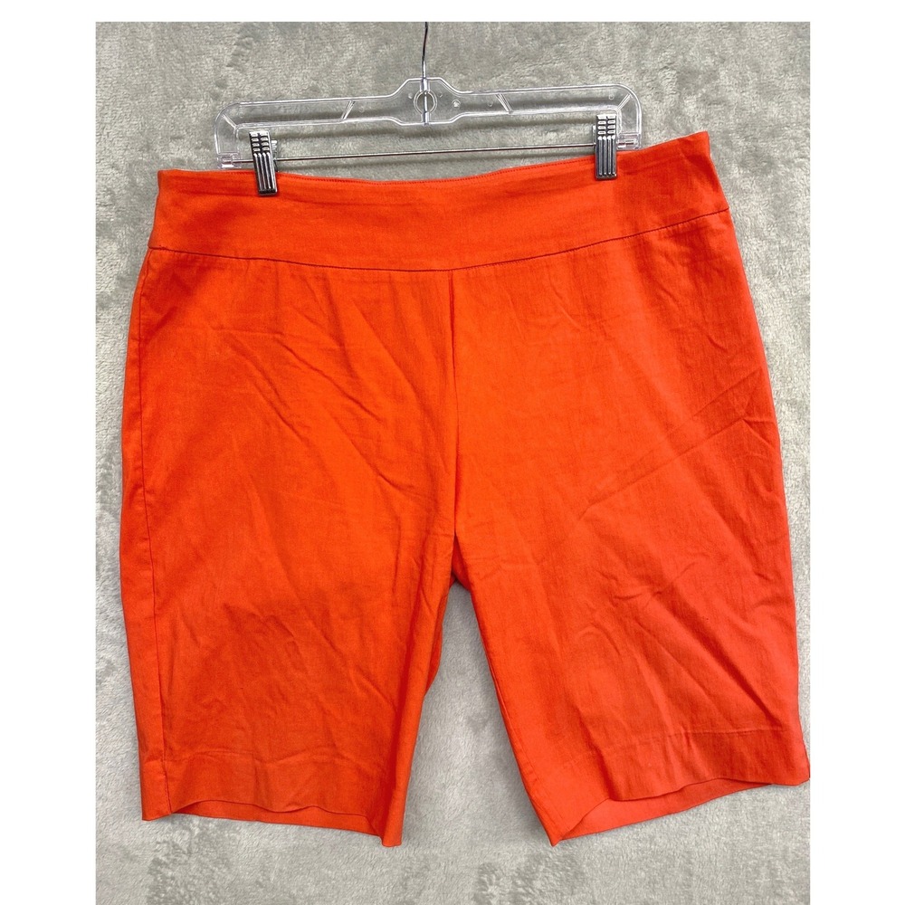 Orange Preppy Bermuda Shorts Eight Clovers Womens 16 (36x12) Rayon Spandex